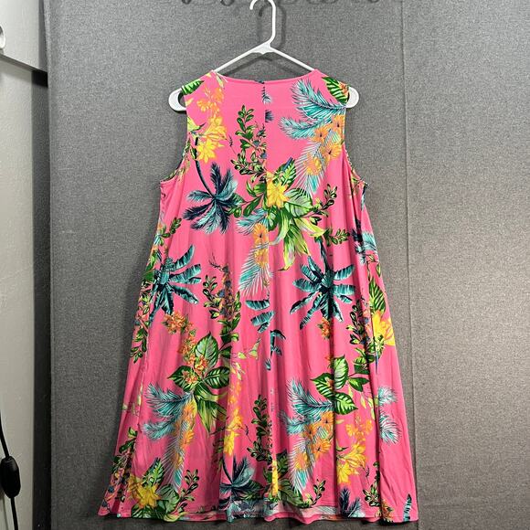 Studio Park x Jane Treacy Petite Tropical Hardware Dress Pink Tropical Size LP - Picture 2 of 9